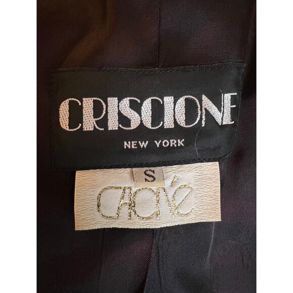 Vintage 80s Criscione X Cache Size S Jacket Blazer 100% Rayon with Rhinestones - Picture 10 of 12